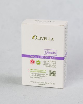 Мило для обличчя та тіла Olivella Лаванда на основі оливкової олії, 150гр 207202 фото